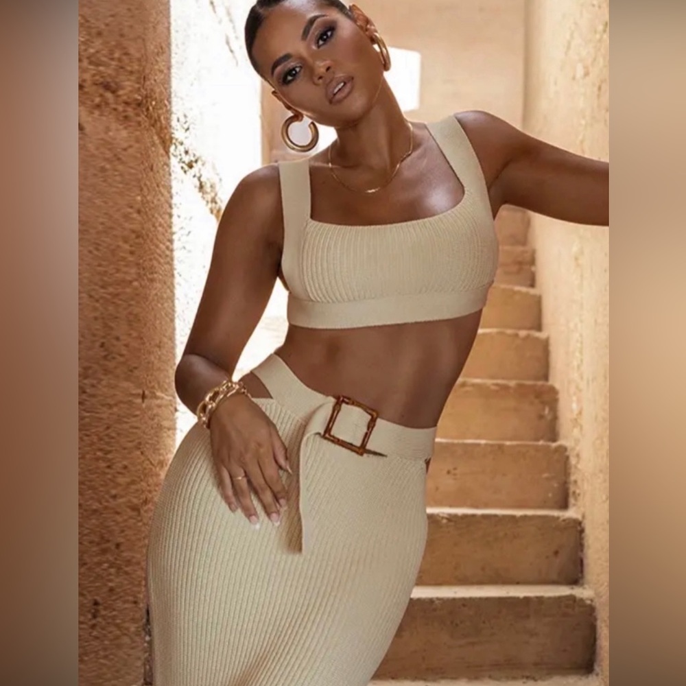 Knit Cutout Skirt Set🍦